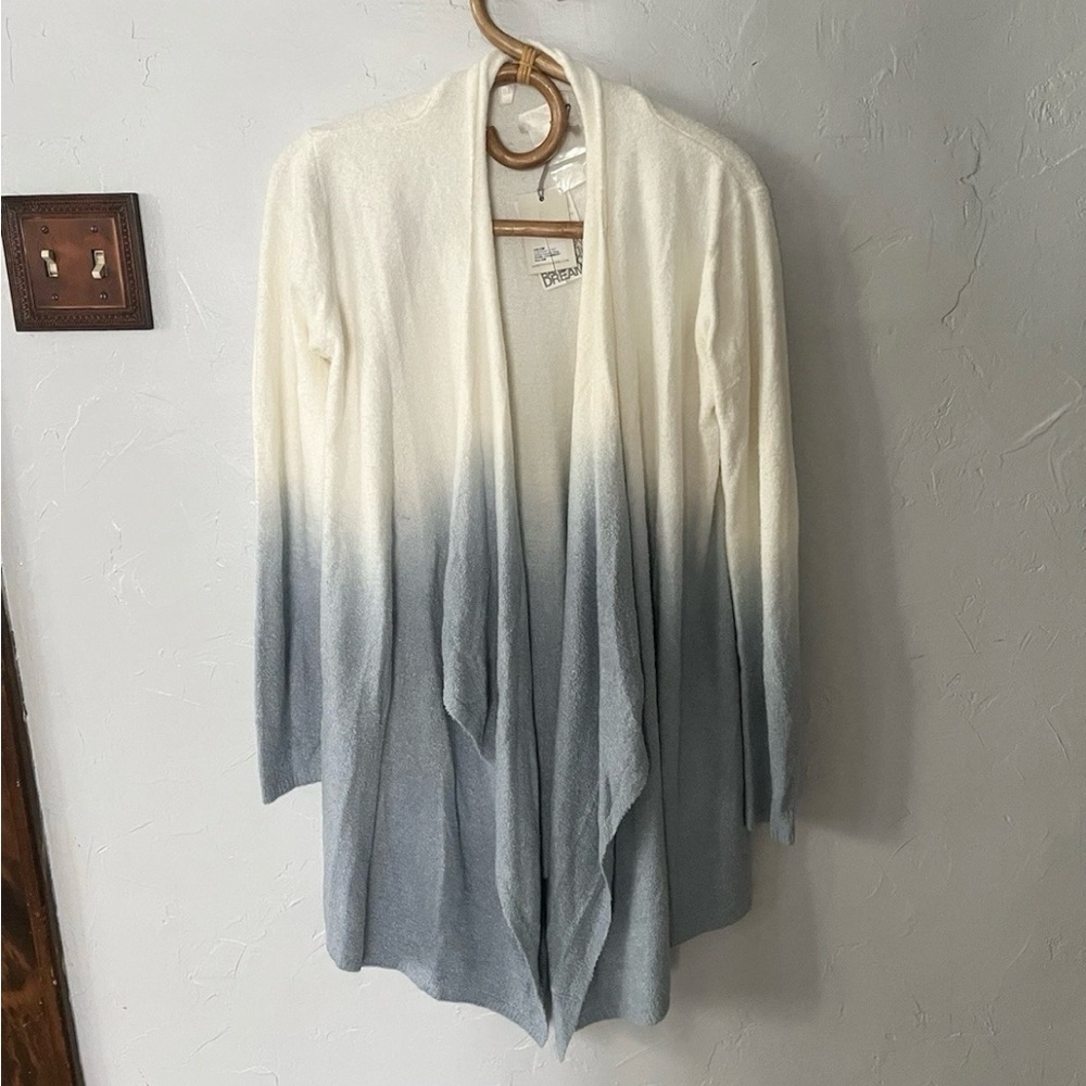 Women's Barefoot Dreams Bamboo Chic Lite Calypso Knit Cardigan Ombre Blue S/M